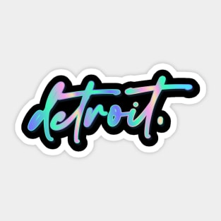 Detroit, Michigan \/ Retro Typography Design Sticker